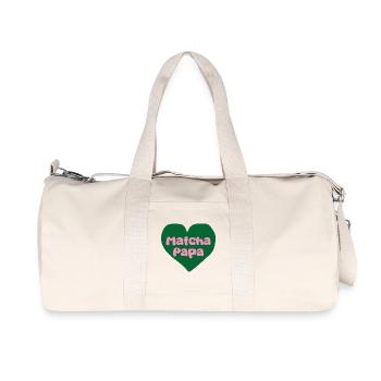 Matcha Papa Herzdesign - Recycelte Canvas-Sporttasche von Stanley/Stella - Naturweiß - Vorne