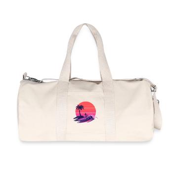 Sonnenuntergang Wellenreiter - Recycelte Canvas-Sporttasche von Stanley/Stella - Naturweiß - Vorne