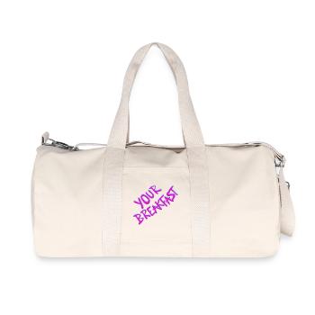 Your Breakfast Neon Script - Recycelte Canvas-Sporttasche von Stanley/Stella - Naturweiß - Vorne