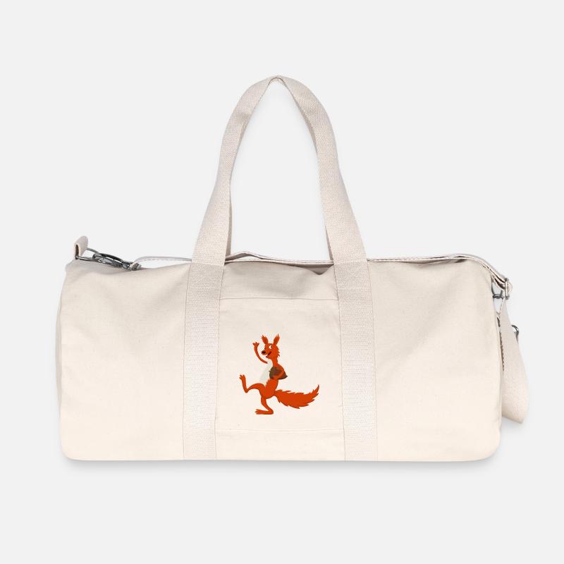 Eichhörnchen mit Eichel - Recycelte Canvas-Sporttasche von Stanley/Stella - Naturweiß