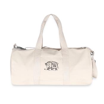 Bauwagen/Bauwong - Logo/Bild/Zeichnung WEIß - Recycelte Canvas-Sporttasche von Stanley/Stella - Naturweiß - Vorne