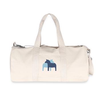 Dala Horse Couple light blue dark blue Horses Love - Recycled Canvas Sports Bag by Stanley/Stella - natural - Front