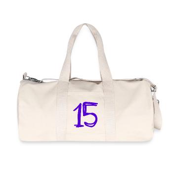 15 YEARS. 15th ANNIVERSARY. BIRTHDAY 15 YEARS. 15 - Recycled Canvas Sports Bag by Stanley/Stella - natural - Front