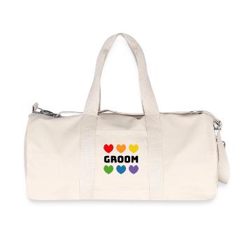 Rainbow Hearts Groom noir - Sac de sport en toile recyclée Stanley/Stella - blanc naturel - Devant