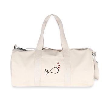 RETIREMENT. HAPPY RETIREMENT. HAPPY RETIREMENT. HEART - Recycled Canvas Sports Bag by Stanley/Stella - natural - Front