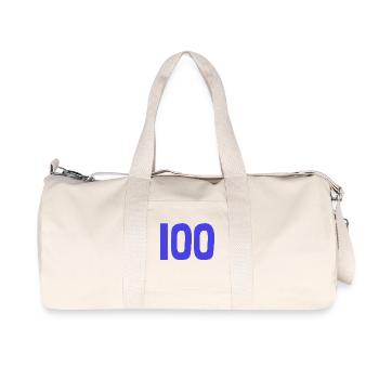 100. 100 JAHRE. 100-JÄHRIGES JUBILÄUM. 100. GEBURTSTAG - Recycelte Canvas-Sporttasche von Stanley/Stella - Naturweiß - Vorne