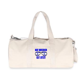Nie wieder ist jetzt - Recycelte Canvas-Sporttasche von Stanley/Stella - Naturweiß - Vorne