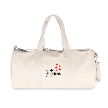COEUR. COUPLE. JUST MARRIED. EVJF. SAINT VALENTIN. - Sac de sport en toile recyclée Stanley/Stella - blanc naturel - Devant