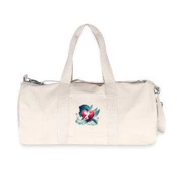 Cupid Archer Heart Artwork - Recycled Canvas Sports Bag by Stanley/Stella - natural - Front