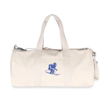 Affe Gorilla Schimpanse Ski Silhouette Design - Recycelte Canvas-Sporttasche von Stanley/Stella - Naturweiß - Vorne