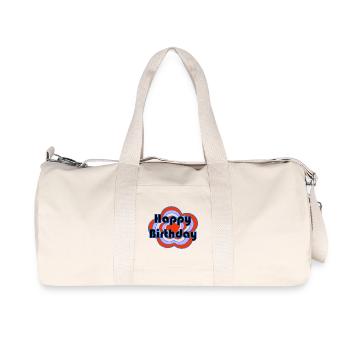 ANNIVERSARY. HAPPY BIRTHDAY. HAPPY BIRTHDAY. - Recycled Canvas Sports Bag by Stanley/Stella - natural - Front
