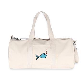 POISSON. MEMOIRE. SARDINE. POISSON D'AVRIL. MER - Sac de sport en toile recyclée Stanley/Stella - blanc naturel - Devant