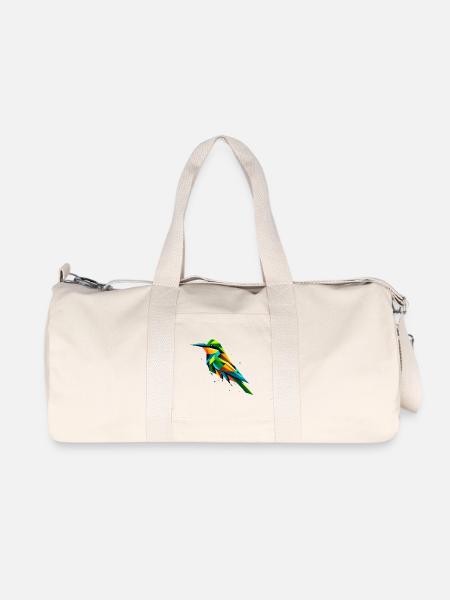 farbenfroher geometrischer Bienenfresser Vogel - Recycelte Canvas-Sporttasche von Stanley/Stella - Naturweiß