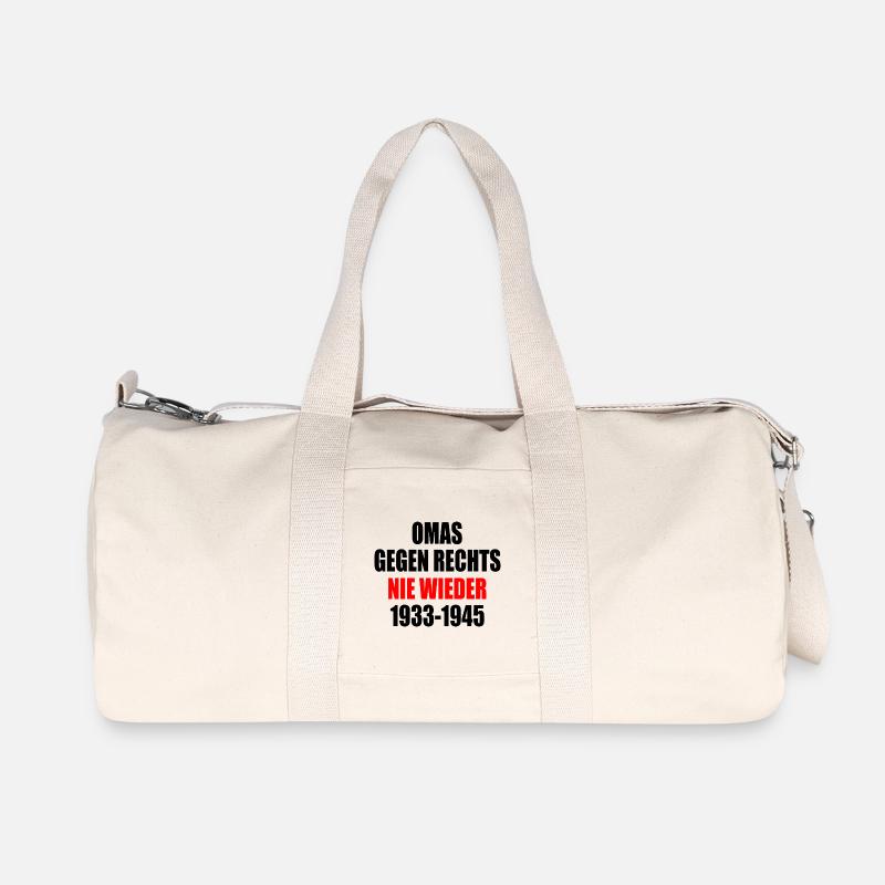 Omas gegen rechts - Recycelte Canvas-Sporttasche von Stanley/Stella - Naturweiß