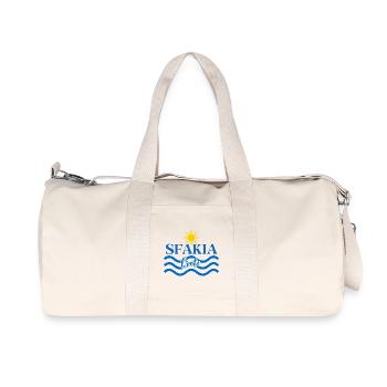 Sonne und Wellen SFAKIA T-Shirt Design - Recycelte Canvas-Sporttasche von Stanley/Stella - Naturweiß - Vorne