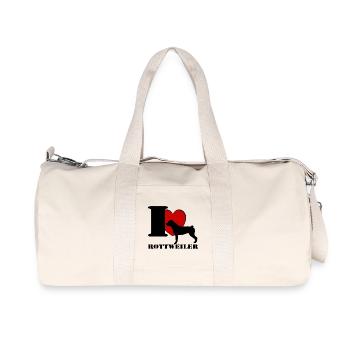 Rottweiler , j’adore .............................. - Sac de sport en toile recyclée Stanley/Stella - blanc naturel - Devant