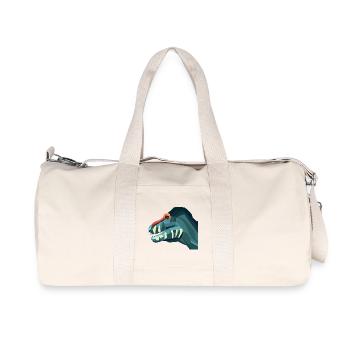 T. rex in geometric style - Recycled Canvas Sports Bag by Stanley/Stella - natural - Front