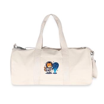 Space Cat Constellation – Kawaii - Recycled Canvas Sports Bag by Stanley/Stella - natural - Front