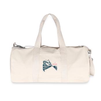 Hossegor Côte Atlantique – Vague dessinée à la main - Sac de sport en toile recyclée Stanley/Stella - blanc naturel - Devant