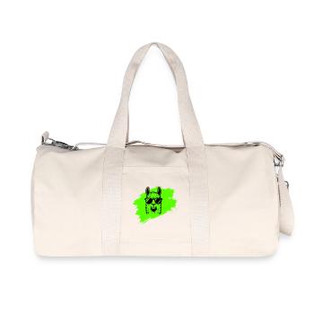 Llama or alpaca with sunglasses in neon style - Recycled Canvas Sports Bag by Stanley/Stella - natural - Front