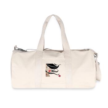 Elegant woman with flowers and tattoos - Recycled Canvas Sports Bag by Stanley/Stella - natural - Front