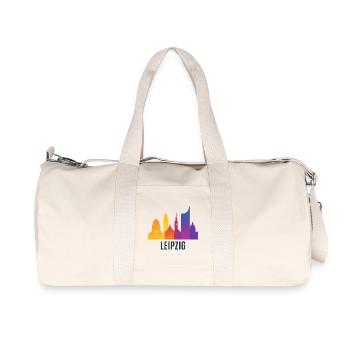 Leipzig Skyline Gradient - Recycled Canvas Sports Bag by Stanley/Stella - natural - Front