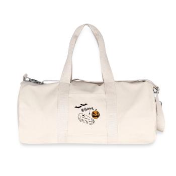 Halloween Pumpkin Silhouette - Recycled Canvas Sports Bag by Stanley/Stella - natural - Front