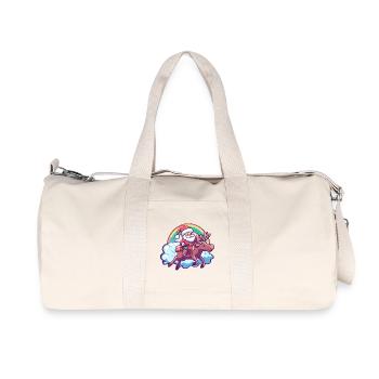 Elch Weihnachtsmann Weihnachten - Recycelte Canvas-Sporttasche von Stanley/Stella - Naturweiß - Vorne