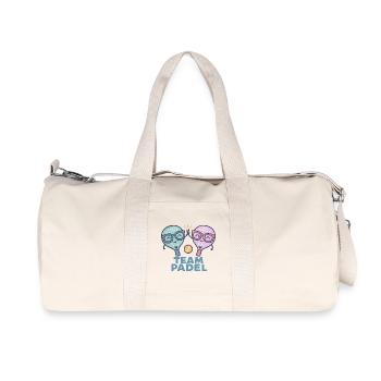 Duell Padel Freundliche Maskottchen Bunt - Recycelte Canvas-Sporttasche von Stanley/Stella - Naturweiß - Vorne