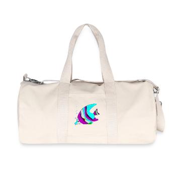 Fisch Farbig - Recycelte Canvas-Sporttasche von Stanley/Stella - Naturweiß - Vorne