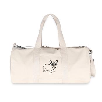 French Bulldog Gift Christmas - Recycled Canvas Sports Bag by Stanley/Stella - natural - Front