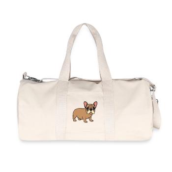 Bouledogue français - Sac de sport en toile recyclée Stanley/Stella - blanc naturel - Devant