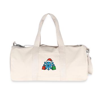 Le flocon de neige de Noël achète des cadeaux - Sac de sport en toile recyclée Stanley/Stella - blanc naturel - Devant