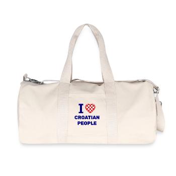 I Love Croatian People - Recycled Canvas Sports Bag by Stanley/Stella - natural - Front