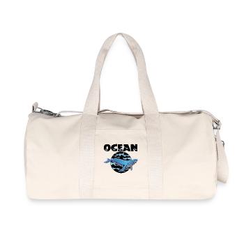 Whale and ocean - Recycled Canvas Sports Bag by Stanley/Stella - natural - Front