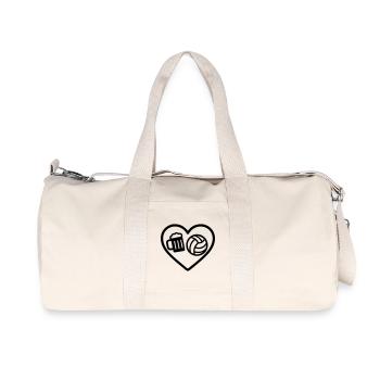 Heart Volleyball Beer - Recycled Canvas Sports Bag by Stanley/Stella - natural - Front