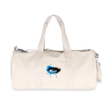 Blaues Auge im Graffiti Stil  - Recycelte Canvas-Sporttasche von Stanley/Stella - Naturweiß - Vorne