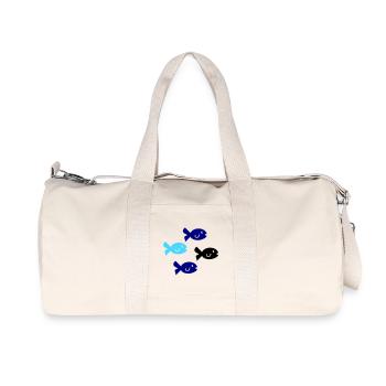 Fische Silhouette - Recycelte Canvas-Sporttasche von Stanley/Stella - Naturweiß - Vorne