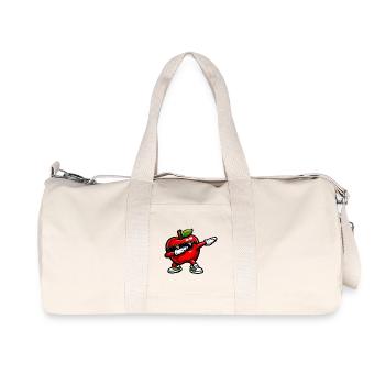 Dabbing Roter Apfel - Recycelte Canvas-Sporttasche von Stanley/Stella - Naturweiß - Vorne