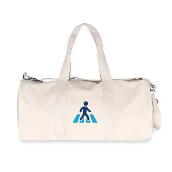 Pedestrian Crossing Solid Icon Crosswalk Safety Si - Recycled Canvas Sports Bag by Stanley/Stella - natural - Front