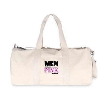 Pink Serif Logo Tee Art - Recycled Canvas Sports Bag by Stanley/Stella - natural - Front