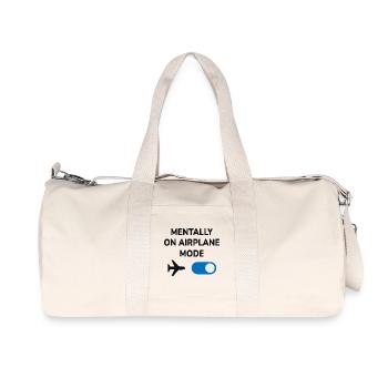 Mentally On Airplane Mode Funny Travel Introvert - Recycled Canvas Sports Bag by Stanley/Stella - natural - Front