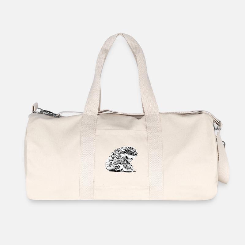 Igel Mama mit Igel Baby - Recycelte Canvas-Sporttasche von Stanley/Stella - Naturweiß