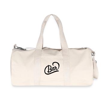 Tolles Logo für Getränkekarte einer Bar - Recycelte Canvas-Sporttasche von Stanley/Stella - Naturweiß - Vorne