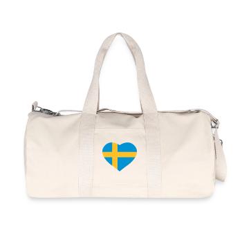 Schweden-Herz - Recycelte Canvas-Sporttasche von Stanley/Stella - Naturweiß - Vorne