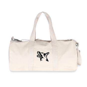 Deutscher Schäferhund Kopf - Recycelte Canvas-Sporttasche von Stanley/Stella - Naturweiß - Vorne