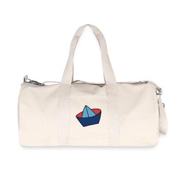 Sailor's cap in maritime colours - Recycled Canvas Sports Bag by Stanley/Stella - natural - Front