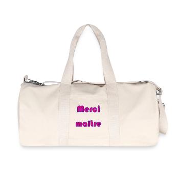 MAÎTRESSE. MAITRE. MERCI. MERCI MAÎTRESSE - Sac de sport en toile recyclée Stanley/Stella - blanc naturel - Devant