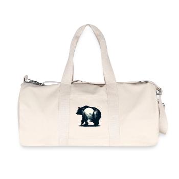 Bears Silhouette Wilderness Full Moon Night - Recycled Canvas Sports Bag by Stanley/Stella - natural - Front