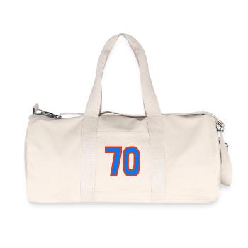 70. 70 ANS. 70e ANNIVERSAIRE. ANNIVERSAIRE 70 ANS. - Sac de sport en toile recyclée Stanley/Stella - blanc naturel - Devant